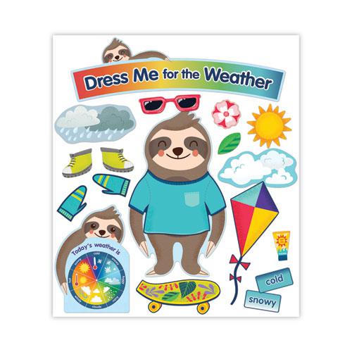 Curriculum Bulletin Board Set, Dress Me for the Weather, 54 Pieces. Picture 1