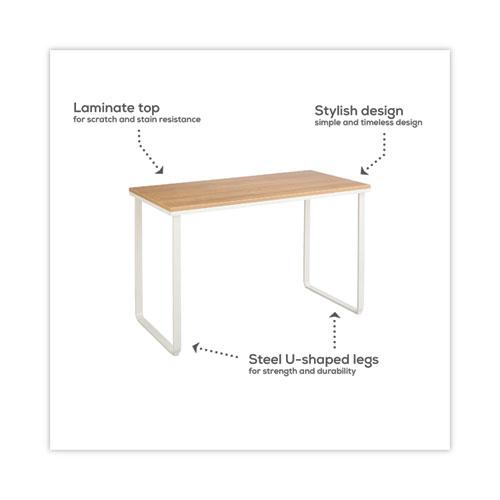 Steel Desk, 47.25" x 24" x 28.75", Beech/White. Picture 6
