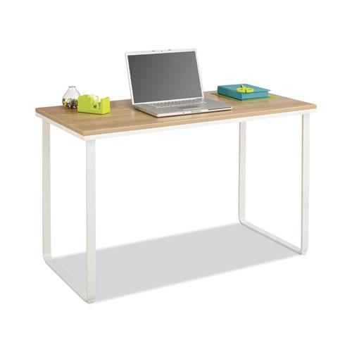 Steel Desk, 47.25" x 24" x 28.75", Beech/White. Picture 2