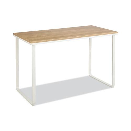 Steel Desk, 47.25" x 24" x 28.75", Beech/White. Picture 1