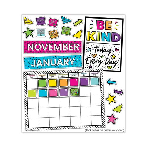 Calendar Bulletin Board Set, Kind Vibes, 129 Pieces. Picture 1