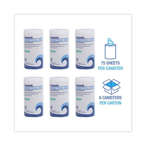 Antibacterial Wipes, 5.4 x 8, Fresh Scent, 75/Canister, 6 Canisters/Carton. Picture 4