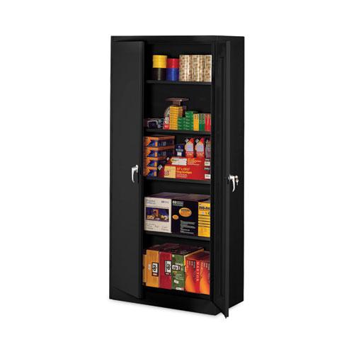 Assembled 78" High Heavy-Duty Welded Storage Cabinet, Four Adjustable Shelves, 36w x 24d, Black. Picture 3