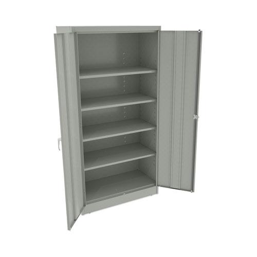 Assembled 72" High Heavy-Duty Welded Storage Cabinet, Four Adjustable Shelves, 36w x 18d, Light Gray. Picture 4