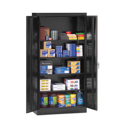 Assembled 72" High Heavy-Duty Welded Storage Cabinet, Four Adjustable Shelves, 36w x 18d, Black. Picture 3