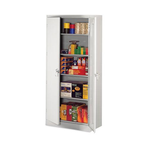 Assembled 78" High Heavy-Duty Welded Storage Cabinet, Four Adjustable Shelves, 36w x 24d, Light Gray. Picture 4