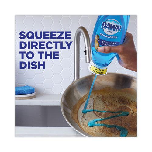 Ultra Liquid Dish Detergent, Dawn Original, Three 22 oz E-Z Squeeze Bottles and 2 Sponges/Pack, 6 Packs/Carton. Picture 4