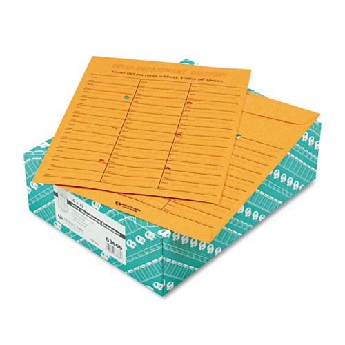 Brown Kraft Redi-Tac Box-Style Interoffice Envelope, #97, Two-Sided Three-Column Format, 10 x 13, Brown Kraft, 100/Box. Picture 2