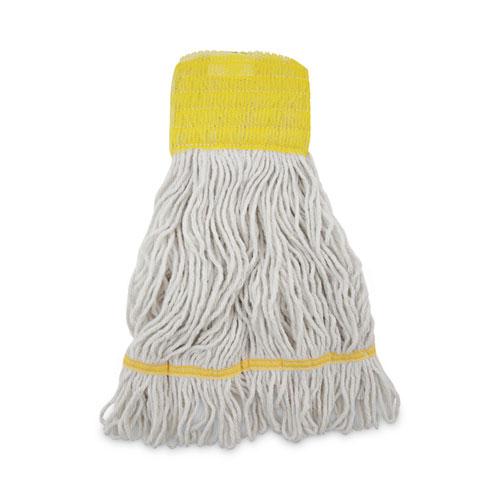 Super Loop Wet Mop Head, Cotton/Synthetic Fiber, 5" Headband, Small Size, White, 12/Carton. Picture 1