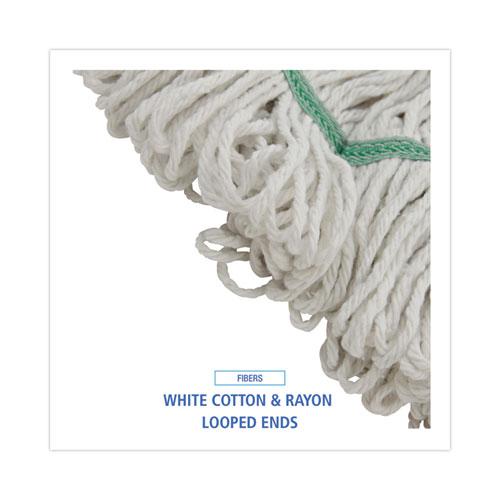 Mop Head, Premium Standard Head, Cotton/Rayon Fiber, Medium, White. Picture 4