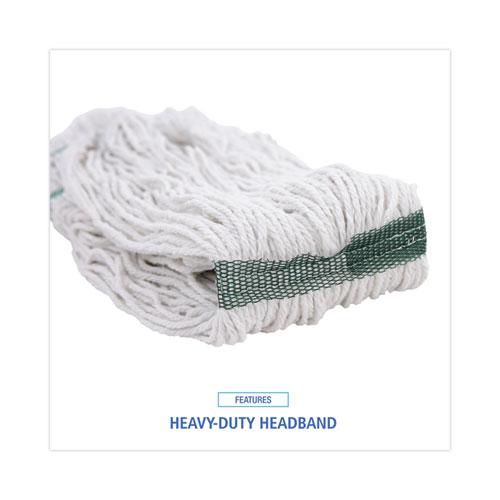 Mop Head, Premium Standard Head, Cotton/Rayon Fiber, Medium, White. Picture 6