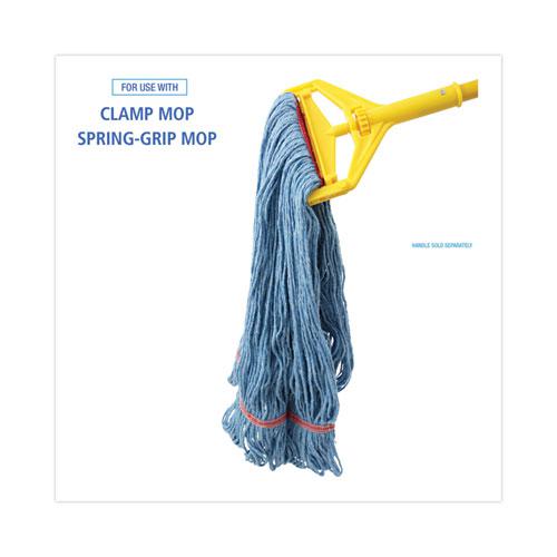 Super Loop Wet Mop Head, Cotton/Synthetic Fiber, 1" Headband, Large Size, Blue, 12/Carton. Picture 3