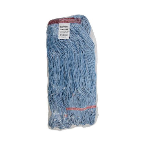 Super Loop Wet Mop Head, Cotton/Synthetic Fiber, 1" Headband, Large Size, Blue, 12/Carton. Picture 7