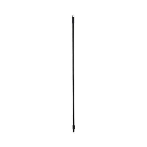 Fiberglass Broom Handle, Nylon Plastic Threaded End, 1" dia x 60", Black. Picture 1
