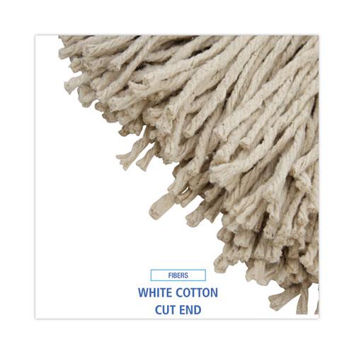 Cut-End Lie-Flat Wet Mop Head, Cotton, 24oz, White, 12/Carton. Picture 4