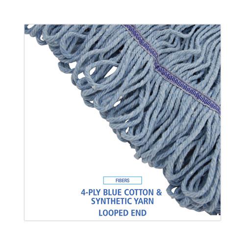Mop Head, Loop-End, Cotton With Scrub Pad, Large, 12/Carton. Picture 4