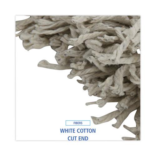 Banded Mop Head, Cotton, Cut-End, White, 16 oz, 12/Carton. Picture 4