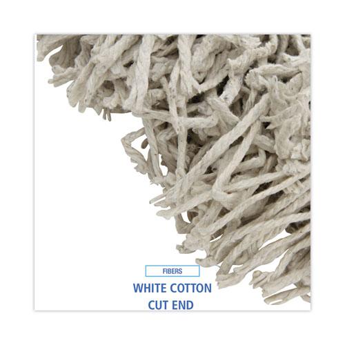 Banded Cotton Mop Heads, 24oz, White, 12/Carton. Picture 4