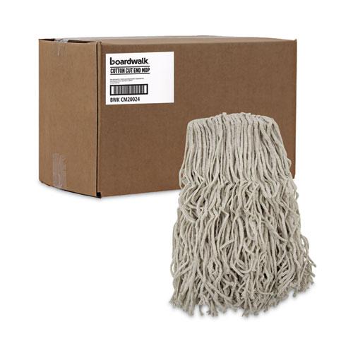 Banded Cotton Mop Heads, 24oz, White, 12/Carton. Picture 9