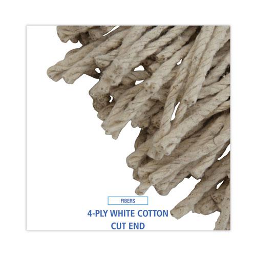 Mop Head, Cotton, Cut-End, White, 4-Ply, 32oz, 12/Carton. Picture 4