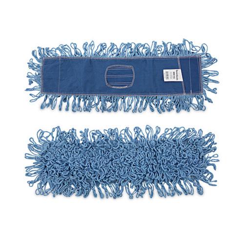 Dry Mopping Kit, 24 x 5 Blue Synthetic Head, 60" Natural Wood/Metal Handle. Picture 6