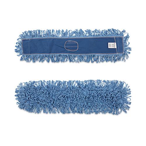 Dry Mopping Kit, 36 x 5 Blue Blended Synthetic Head, 60" Natural Wood/Metal Handle. Picture 6