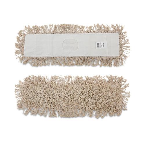 Cotton Dry Mopping Kit, 24 x 5 Natural Cotton Head, 60" Natural Wood Handle. Picture 6