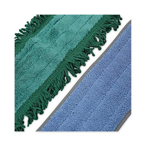 Microfiber Cleaning Kit, 18" Wide Blue/Green Microfiber Head, 35" to 60" Gray Aluminum Handle. Picture 4