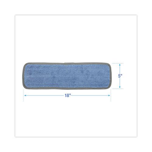 Microfiber Mop Head, Blue, 18 x 5, Split Microfiber, Hook and Loop Back, Dozen. Picture 2