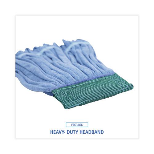 Microfiber Looped-End Wet Mop Heads, Medium, Blue, 12/Carton, 12/Carton. Picture 6