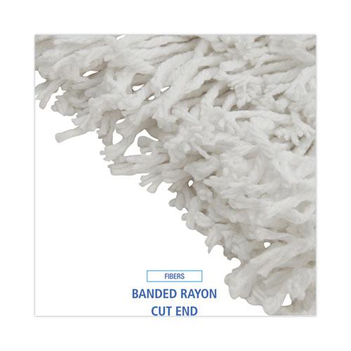 Banded Rayon Cut-End Mop Heads, #24, White, 1.25" Headband, 12/Carton. Picture 4