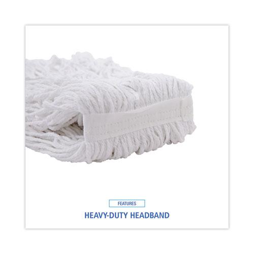 Banded Rayon Cut-End Mop Heads, #24, White, 1.25" Headband, 12/Carton. Picture 6