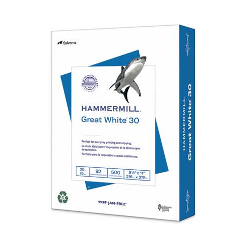 Great White 30 Recycled Print Paper, 92 Bright, 20 lb Bond Weight, 8.5 x 11, White, 500/Ream. Picture 1