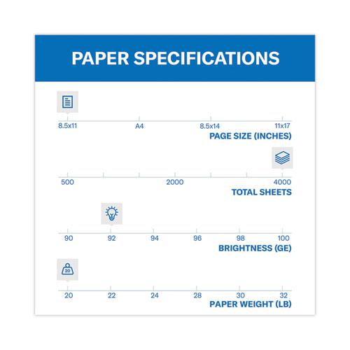 Tidal Print Paper, 92 Bright, 20 lb Bond Weight, 8.5 x 11, White, 500 Sheets/Ream, 8 Reams/Carton. Picture 3