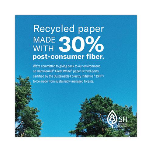 Great White 30 Recycled Print Paper, 92 Bright, 20 lb Bond Weight, 8.5 x 11, White, 500/Ream. Picture 6