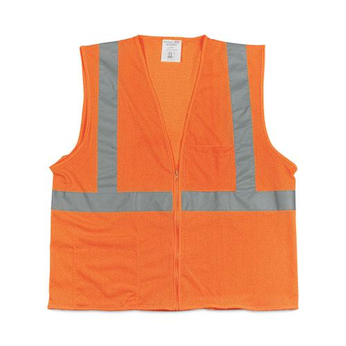 Zipper Safety Vest, X-Large, Hi-Viz Orange. Picture 1