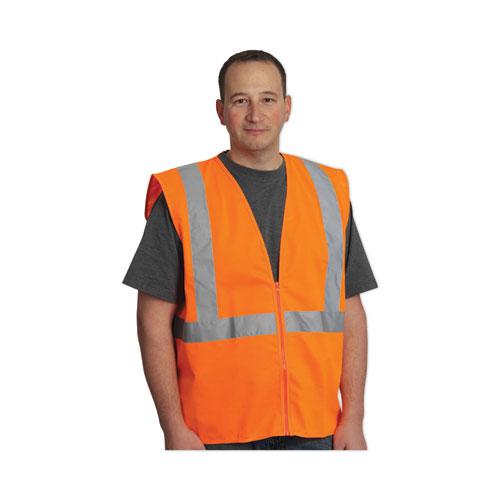 Zipper Safety Vest, X-Large, Hi-Viz Orange. Picture 3