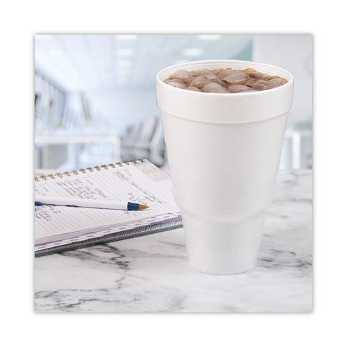 Foam Drink Cups, 32 oz, Tapered Bottom, White, 25/Bag, 20 Bags/Carton. Picture 5