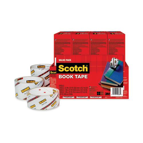 Book Tape Value Pack, 3" Core, (2) 1.5" x 15 yds, (4) 2" x 15 yds, (2) 3" x 15 yds, Clear, 8/Pack. Picture 4