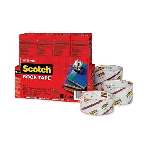 Book Tape Value Pack, 3" Core, (2) 1.5" x 15 yds, (4) 2" x 15 yds, (2) 3" x 15 yds, Clear, 8/Pack. Picture 5