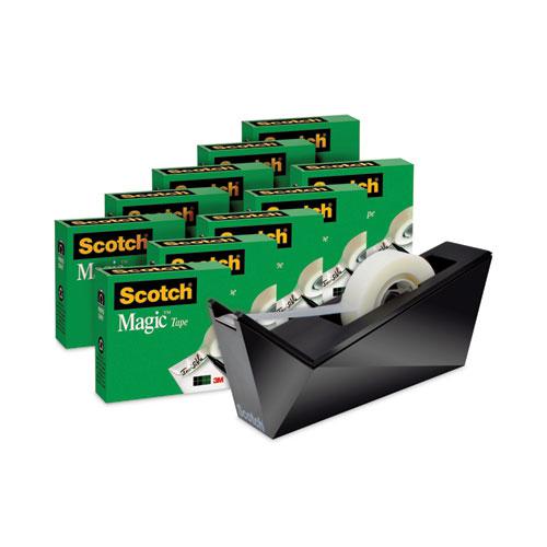 Magic Tape Desktop Dispenser Value Pack, 1" Core, 0.75" x 83.33 ft, Clear, 10/Pack. Picture 1