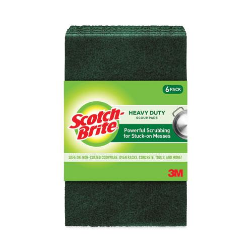 Heavy-Duty Scouring Pad, 3.8 x 6, Green, 5/Carton. Picture 2