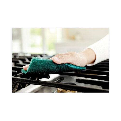 Heavy-Duty Scouring Pad, 3.8 x 6, Green, 5/Carton. Picture 11