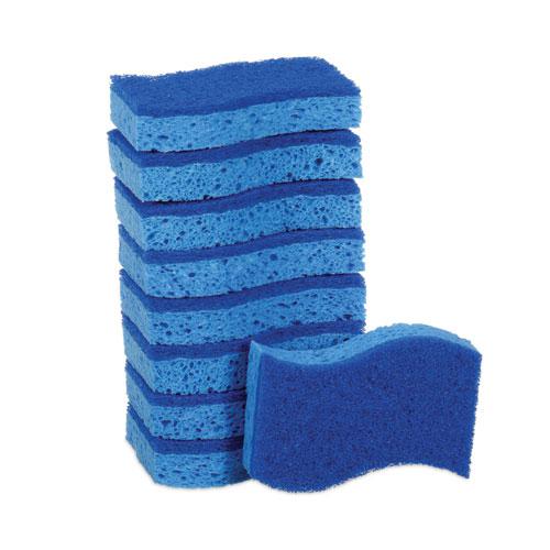 Non-Scratch Multi-Purpose Scrub Sponge, 4.4 x 2.6, 0.8" Thick, Blue, 9/Pack. Picture 4