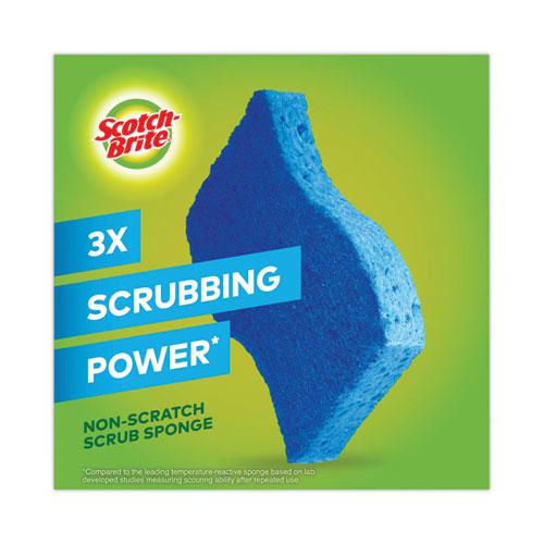 Non-Scratch Multi-Purpose Scrub Sponge, 4.4 x 2.6, 0.8" Thick, Blue, 9/Pack. Picture 5