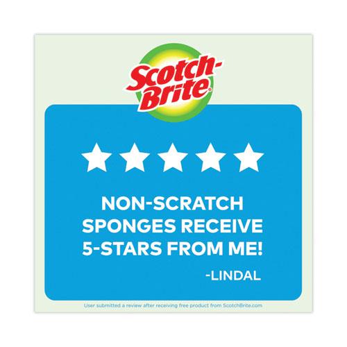 Non-Scratch Multi-Purpose Scrub Sponge, 4.4 x 2.6, 0.8" Thick, Blue, 9/Pack. Picture 3