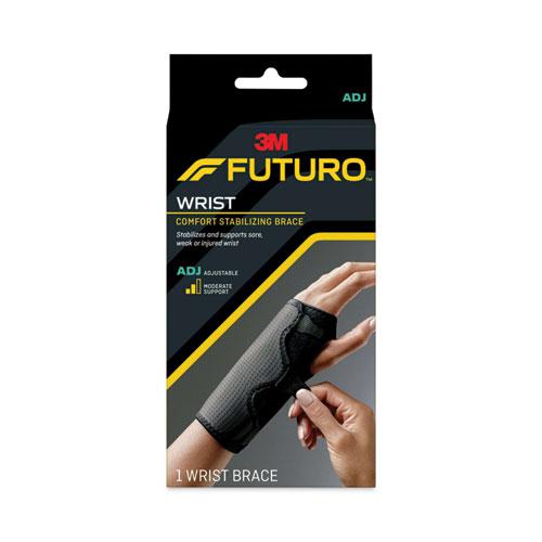 Adjustable Reversible Splint Wrist Brace, Fits Wrists 5.5" to 8.5", Black. Picture 2