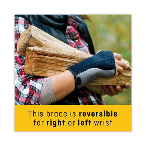 Adjustable Reversible Splint Wrist Brace, Fits Wrists 5.5" to 8.5", Black. Picture 6