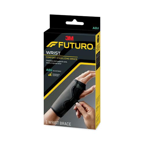 Adjustable Reversible Splint Wrist Brace, Fits Wrists 5.5" to 8.5", Black. Picture 9