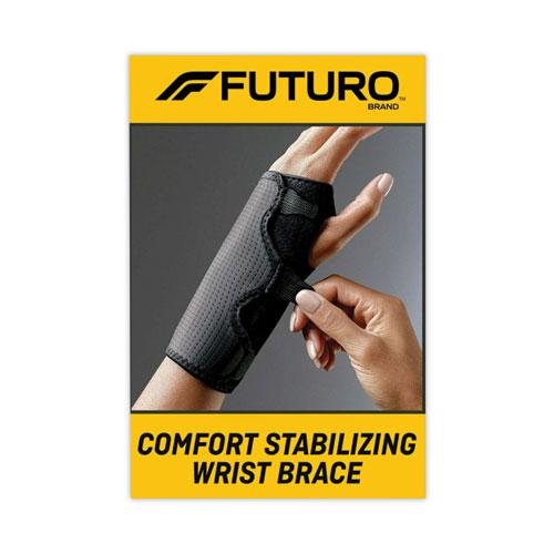 Adjustable Reversible Splint Wrist Brace, Fits Wrists 5.5" to 8.5", Black. Picture 1